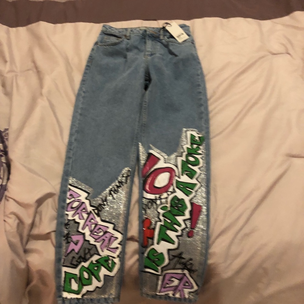 TOPSHOP graffiti jeans ‼️‼️